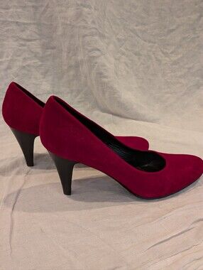Zita Maria Classic Women's Suede Pumps in Deep Wine/Cranberry size 40